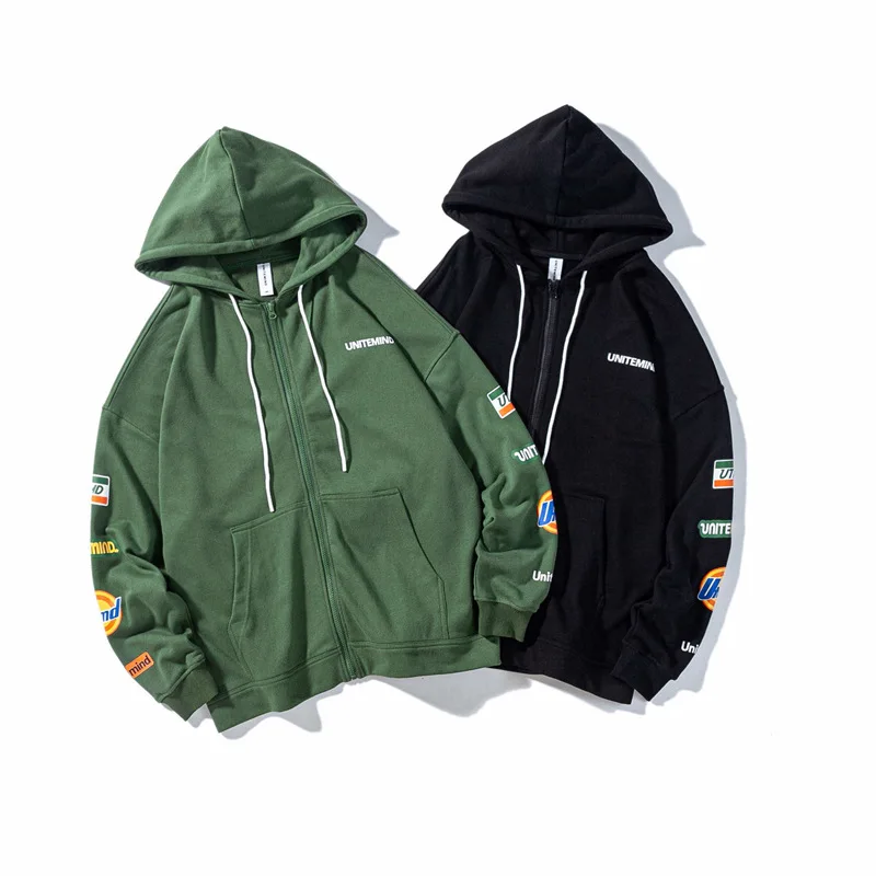 

Autumn European and American Popular Brand Men's Hoodie Letter Logo Printing Zipper Loose Couple Jacket Men and Women Pullover