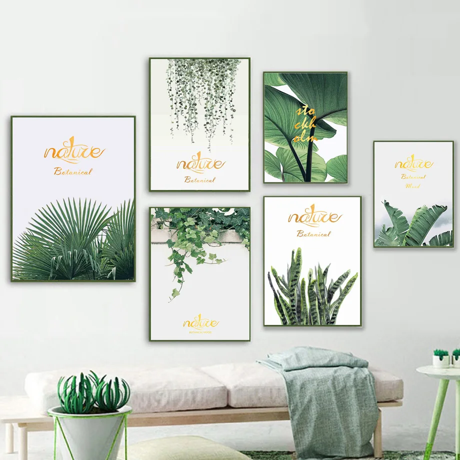

Palm Tree Banyan Plantain Pumpkin Leaves Wall Art Canvas Painting Nordic Posters And Prints Wall Pictures For Living Room Decor