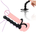 Анальный ремешок для взрослых с двойным проникновением, фаллоимитатор, Вибраторы, анальные шарики, Анальная пробка, интимный вибратор точки G, интимные игрушки для женщин пар