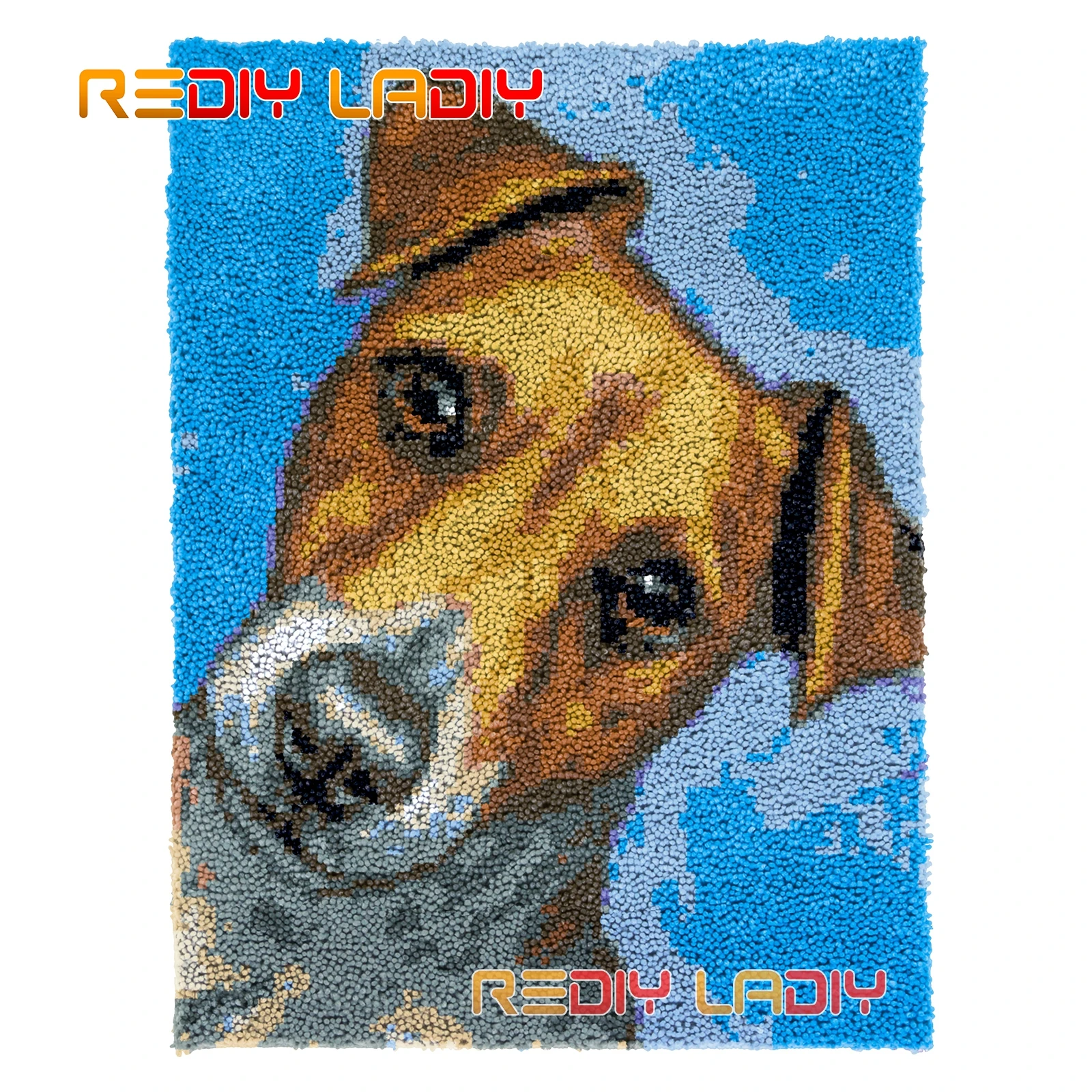 

Latch Hook Rug Kit Dog Face Seat Cushion DIY Carpet Rug Chunky Yarn Arts Crocheting Wall Tapestry Knotted Plush Floor Mat Crafts