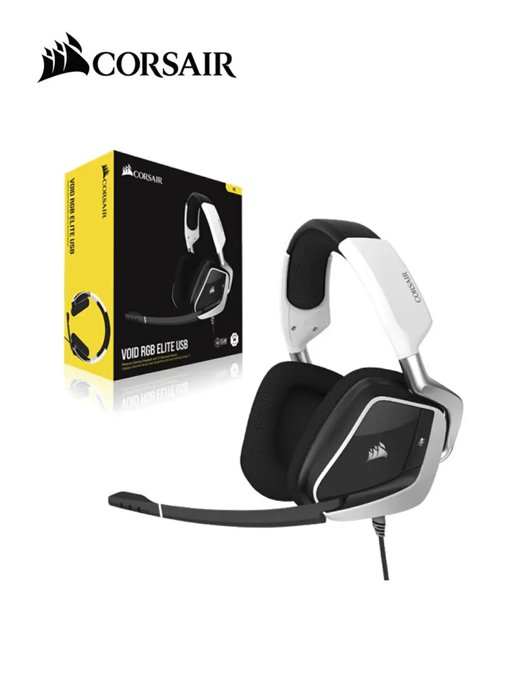 CORSAIR VOID RGB ELITE USB wired gaming headset headset Surround Sound \u0026 HD  Microphone Gaming Overear Laptop Tablet|Headphone/Headset| - AliExpress