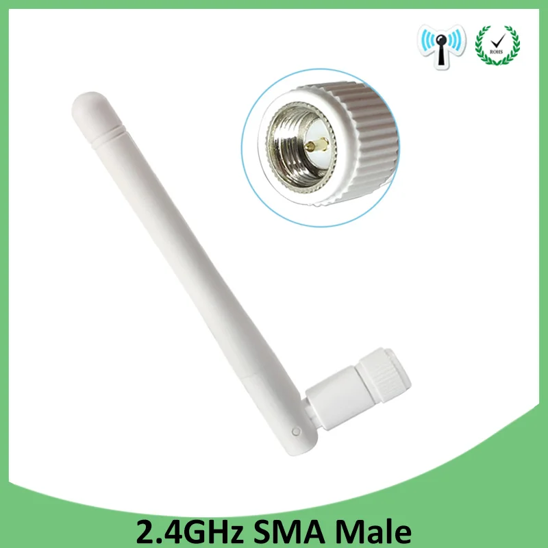 Антенна wi fi 2 4 ГГц 2dBi 3dbi антенна SMA Штекерный разъем белая для беспроводных