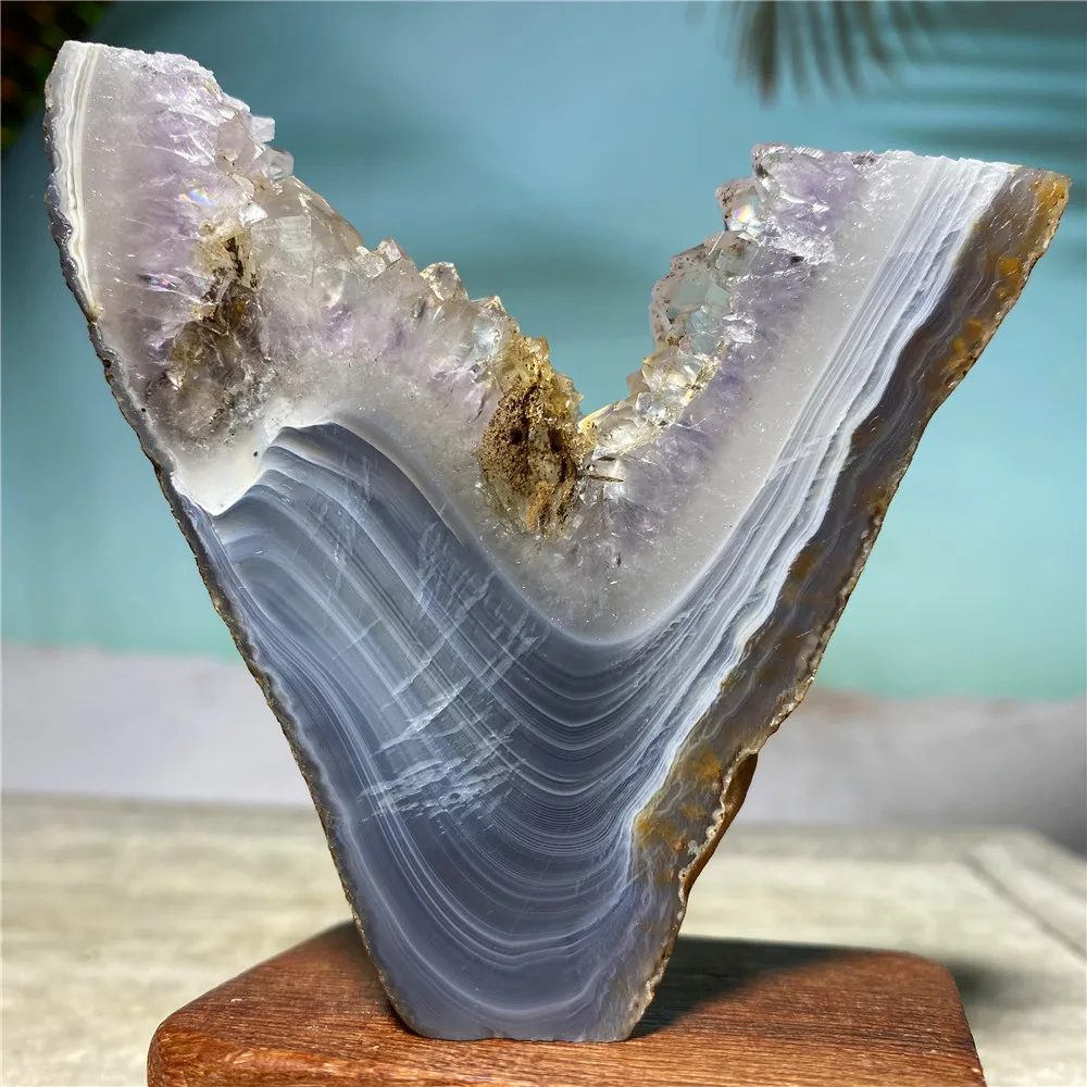 

Agate Amethyst Druzy Stone Natural Crystal Quartz Healing Geode Tower Minerals Specimen Reiki Feng Shui Ornaments Home Decor