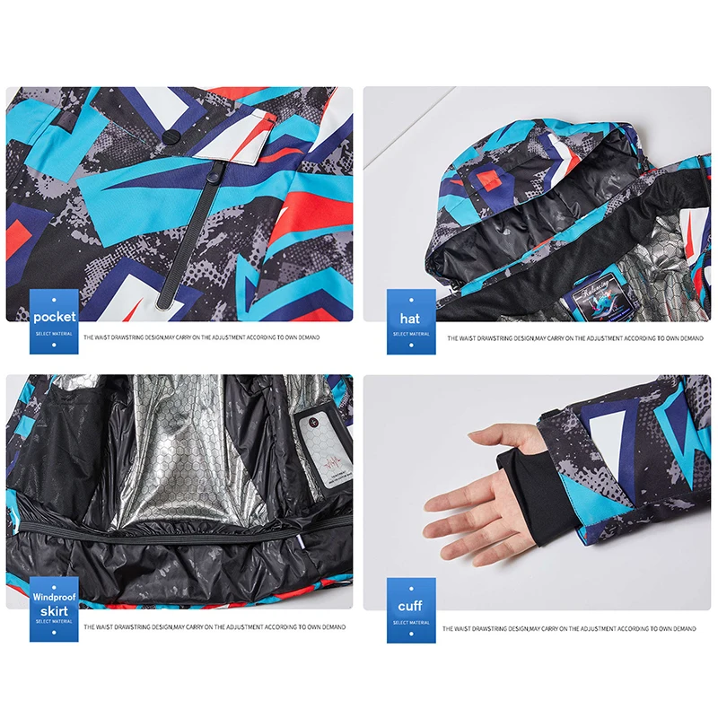 Новая мужская лыжная куртка зимнее теплое ветрозащитное водонепроницаемое