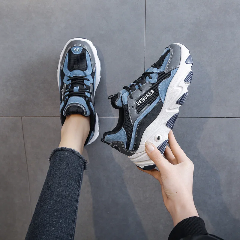 Новинка Весна 2021 универсальная женская обувь на толстой подошве дышащая