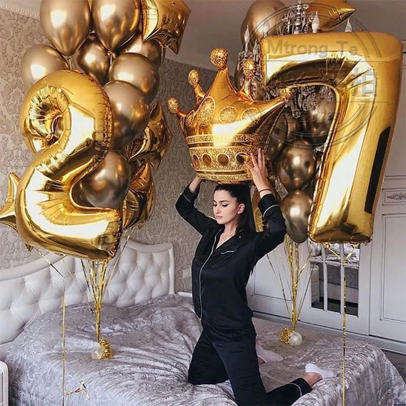 1 шт большой золотые шары из фольги с короной Prince и Princess Baby Shower 1st на день рождения