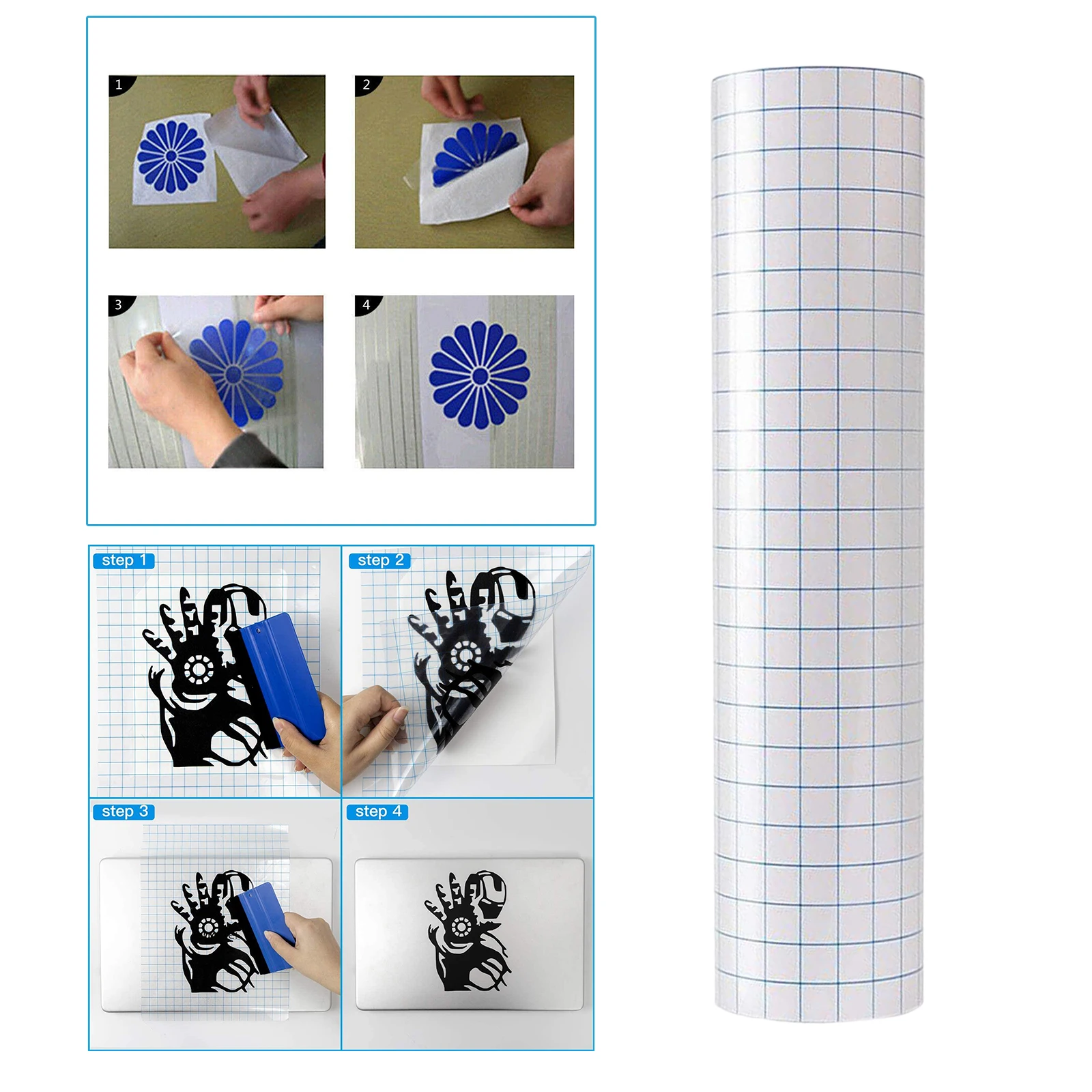 Clear Adhesive Vinyl Transfer Paper Tape Roll for Decals Signs Windows Sticker