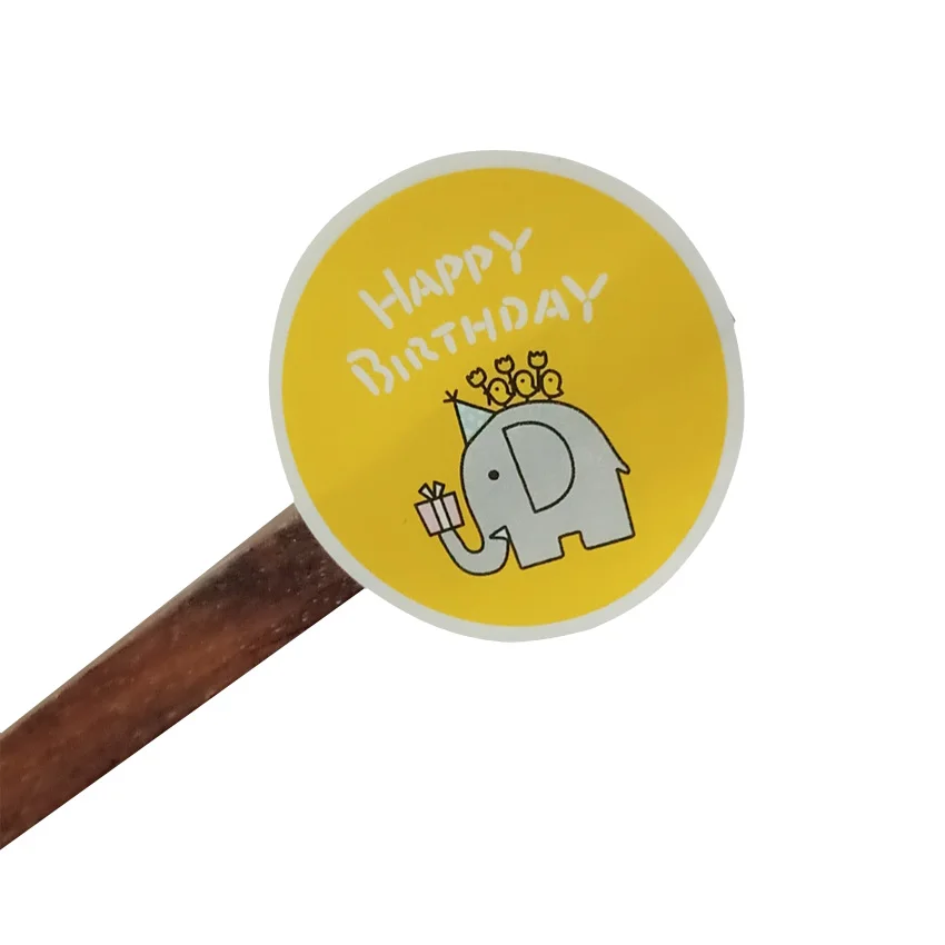 80pcs/lot Round Elephant HAPPY BIRTHDAY Sealing Sticker Seal Gifts Decorative Package Label | Дом и сад