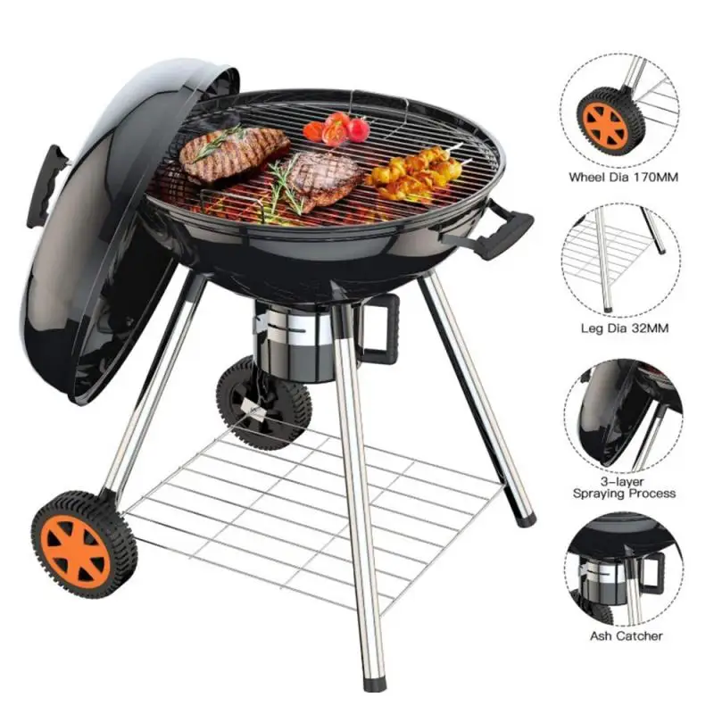 

BBQ Grill Barbecue Picnic Grills Kebab Stove Charcoal Oven With Waterproof Black BBQ Grills For Yard Garden Outdoor Roasting HWC