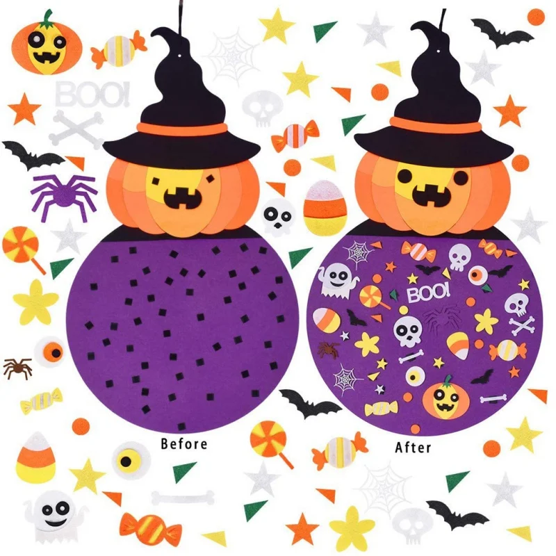 

Three Dimensional Felt Halloween Pumpkin Children DIY Felt Pumpkin#1#1