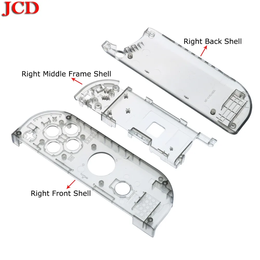 JCD, высокое качество, для Joy-con, прозрачный корпус для kingd, для переключателя NS JoyCon, контроллер, сделай сам, корпус, оболочка, правый, левый чехол