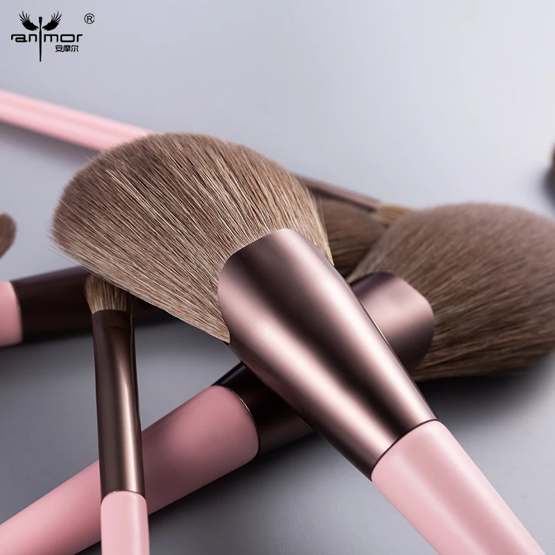 Anmor Makeup Brushes Set Professional Highlighting Powder Contour Eye Shadow Blending Brush High Quality Make Up Top | Красота и