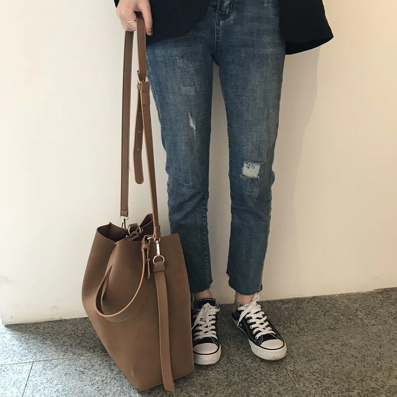 

Vintage Women Shoulder Bags Large capacity Quality Matte leather Ladies purses and handbags female big Totes Crossbody Bag