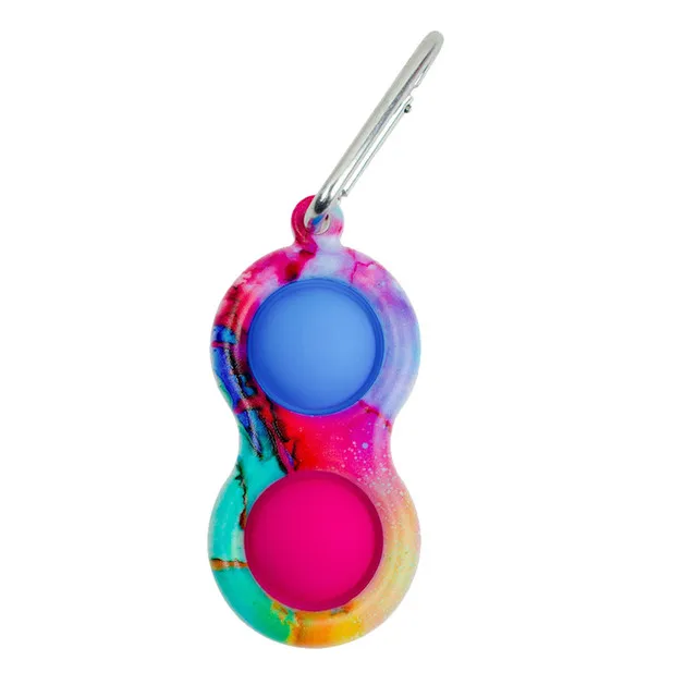 Harga 50 Buah Grosir Mainan Fidget POP Anak Mainan Lesung Pipi Sederhana Hadiah Fidget Gantungan Kunci Mainan Sensorik Gelembung Anti-stres Mini Silikon