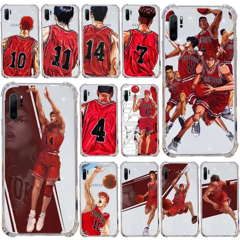 

Slam Dunk anime Phone Case Transparent for Samsung s9 s10 s20 Huawei honor P20 P30 P40 xiaomi note mi 8 9 pro lite plus