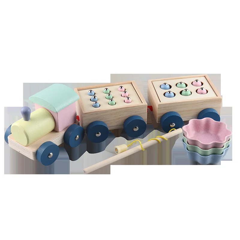 Детские рыболовные игрушки игра Поймай червячка Магнитные деревянные для детей