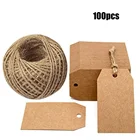 Прямоугольные ярлыки из крафт-бумаги, 100x5 см, 2,5 шт.