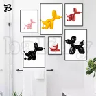 Смешной настенный постер для туалета, абстрактная живопись, воздушные шары, плакаты с изображениями собак и принты, современные настенные картины для ванной комнаты, настенное художественное украшение
