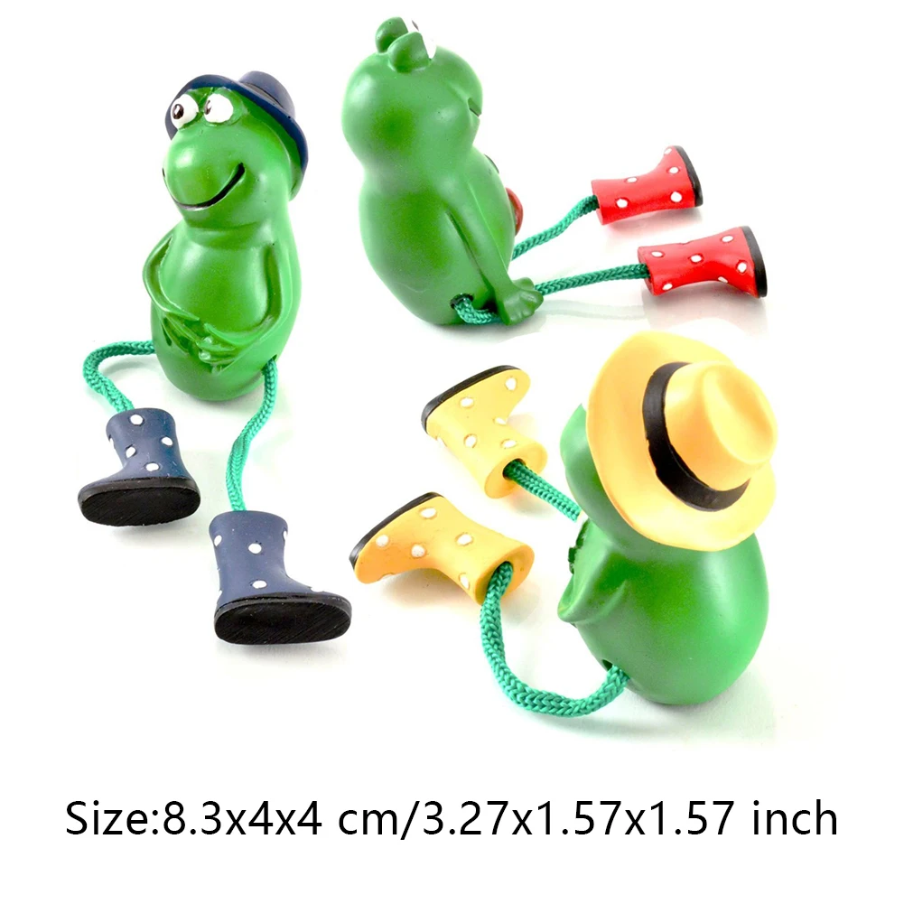 

3PCS Creative Frog Ornament Kit Resin Sitting Sculpture Art Bonsai Decorative Hang Frog Decor For Home Garden Decor Ornament
