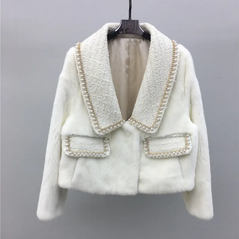 

Fashion Short Mink Fur Jackets Real Women Luxury Whole Skin Mink Fur Coat Winter Warm Overcoats