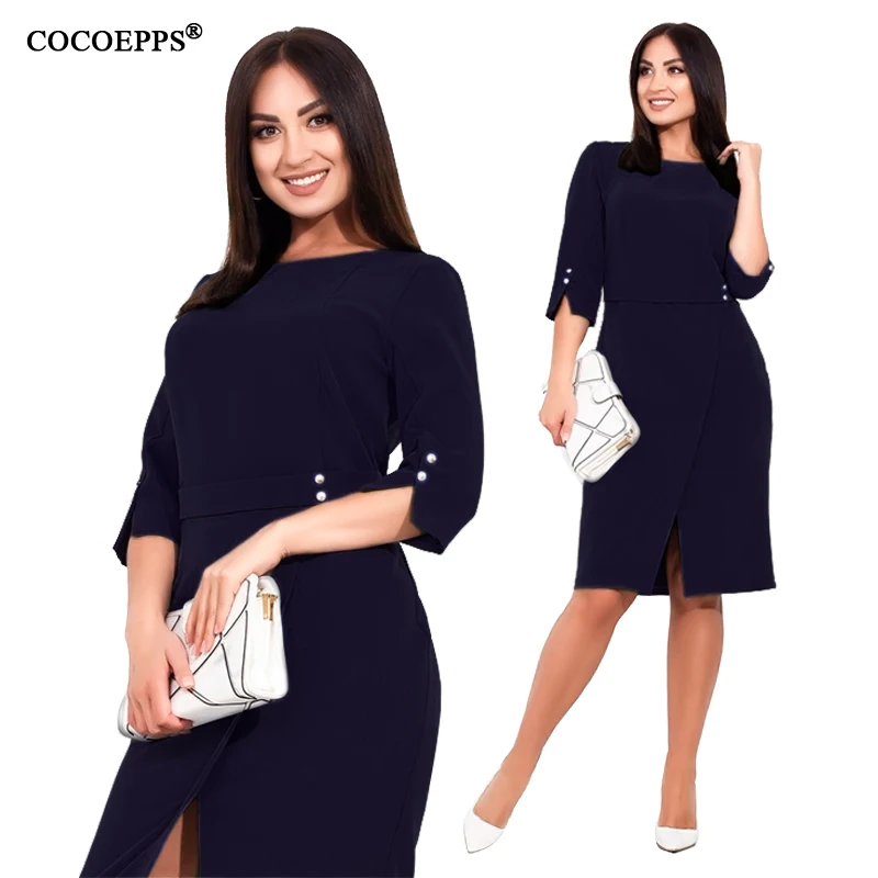 Женское платье COCOEPPS большого размера летнее 5XL 6XL новое осеннее повседневное