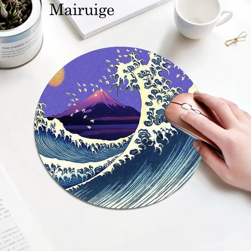 

MRGLZY Latest Tide Wave Mouse Pad Small Round Mouse Pad Cartoon Notebook Washable Custom Mouse Pad Computer Desk Pad