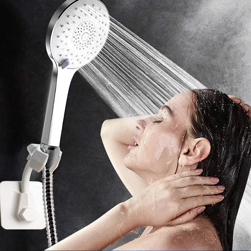 

Shower Head Holder Adjustable Handheld Bracket Adjustable Shower Holder, Removable No-Punching Wall