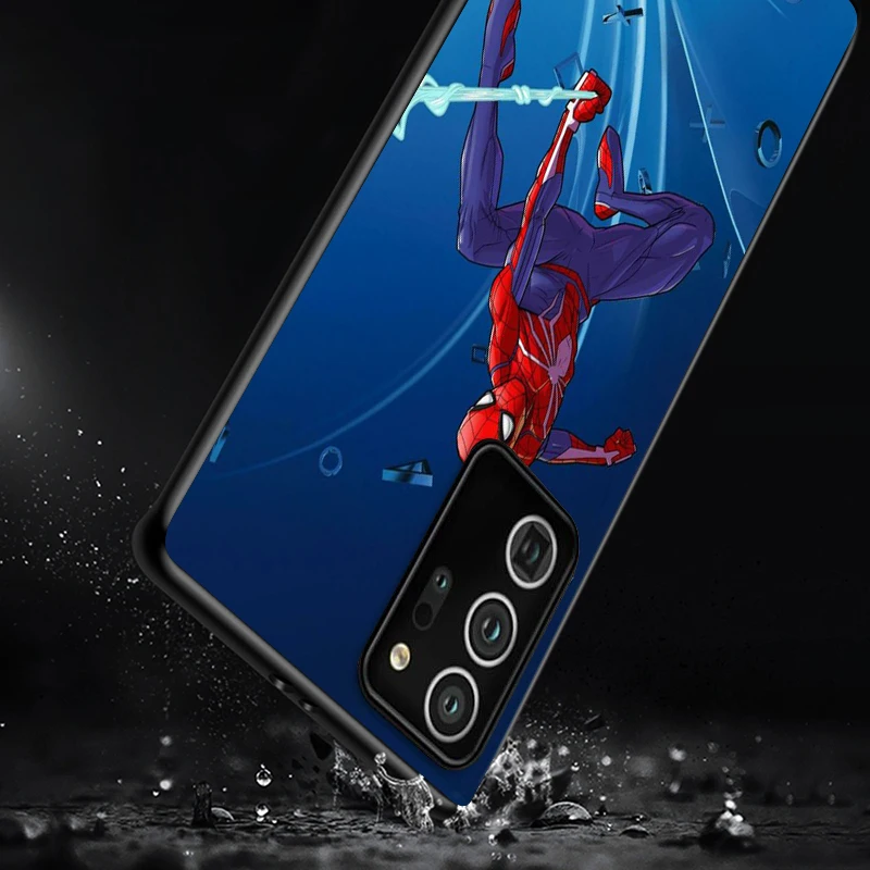 

Marvel Spider Man Shockproof Cover for Samsung Galaxy S21 S20 FE Ultra Lite S10 5G S10E S9 S8 Plus Black Phone Case