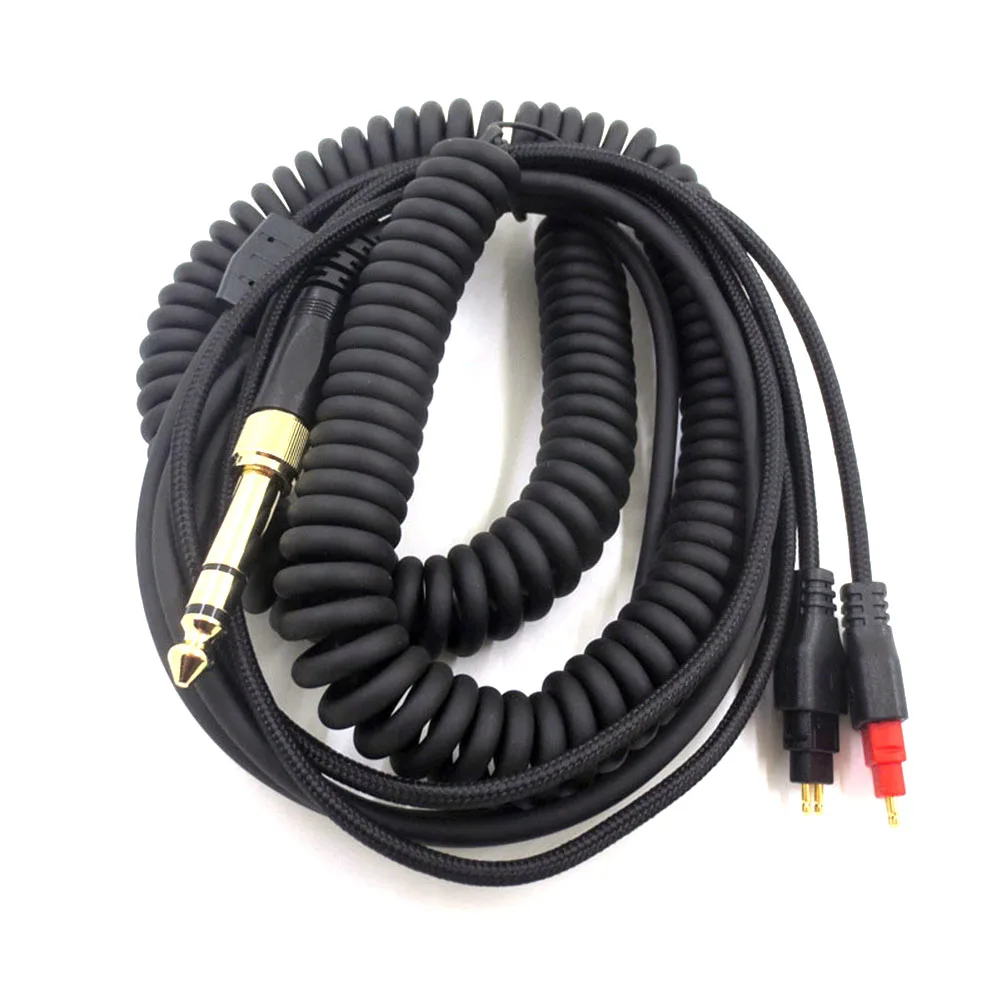 

3.5mm 6.35mm Headphone Line Repairing Parts Line Jack Splitter Stretchable Audio Cable for Sennheiser HD600 HD580