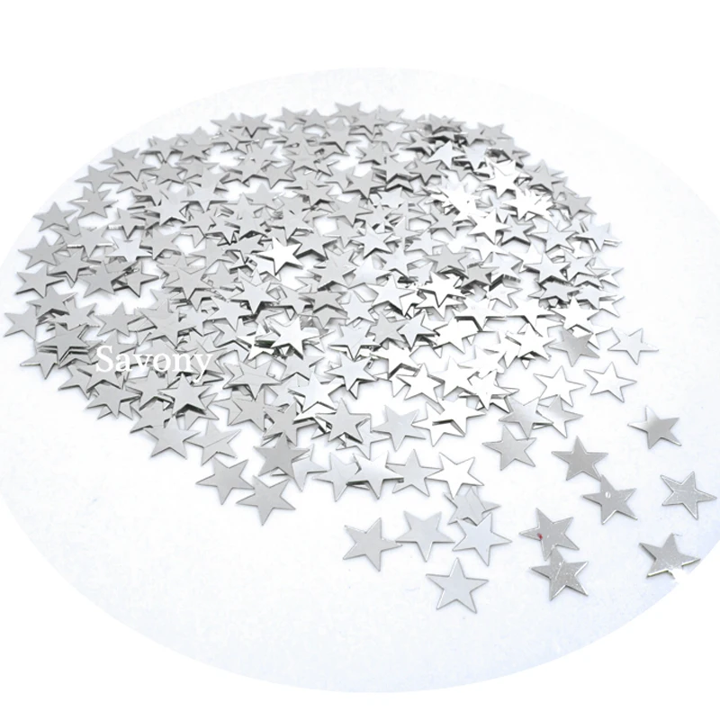 1000 шт. 10 мм золотые серебряные звезды блестки звезда металлик многоцветная с