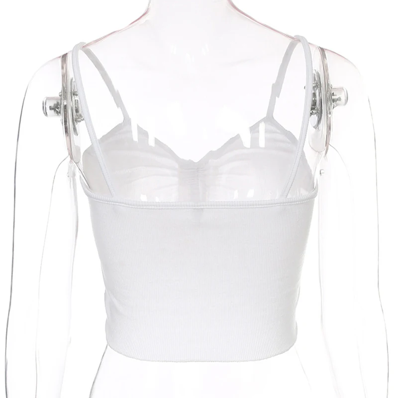 Женский плиссированный топ с бантом белый базовый укороченный без рукавов