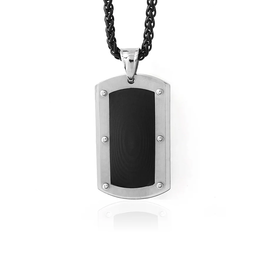 Runda модное мужское ожерелье с подвеской из нержавеющей стали квадратный