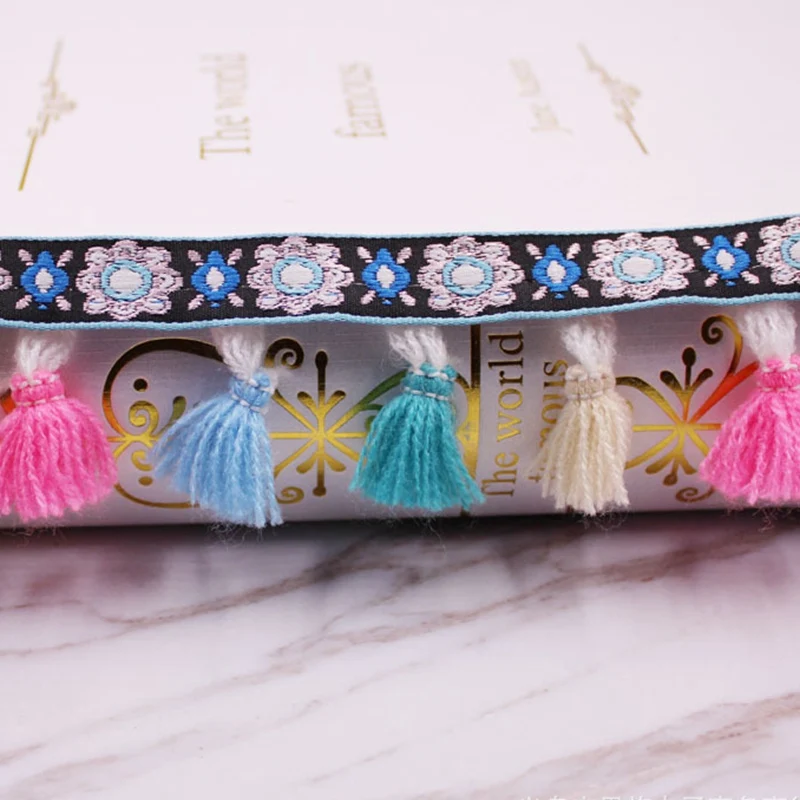 1 ярдов бахрома отделка кисточки в этническом стиле кружевная ткань занавеска