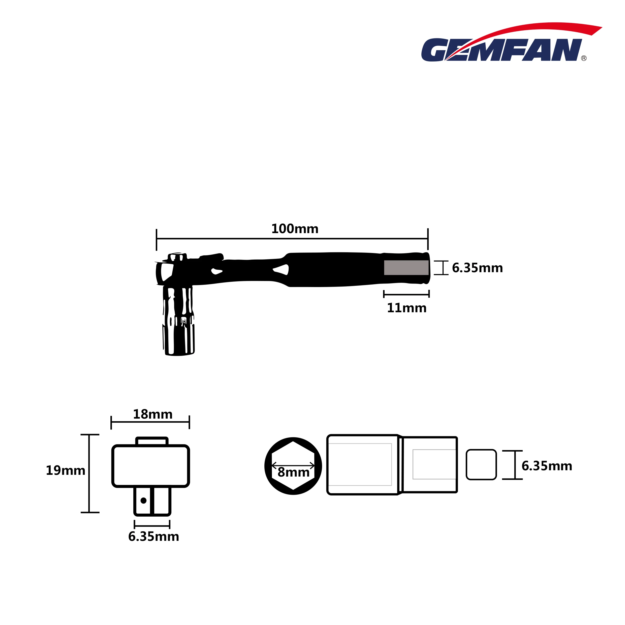 GEMFAN WL-06 1/4 8 мм трещотка Отвертка Гнездо гаечный ключ моторный инструмент для FPV Пропеллер для бесколлекторного двигателя FPV гоночного дрона части
