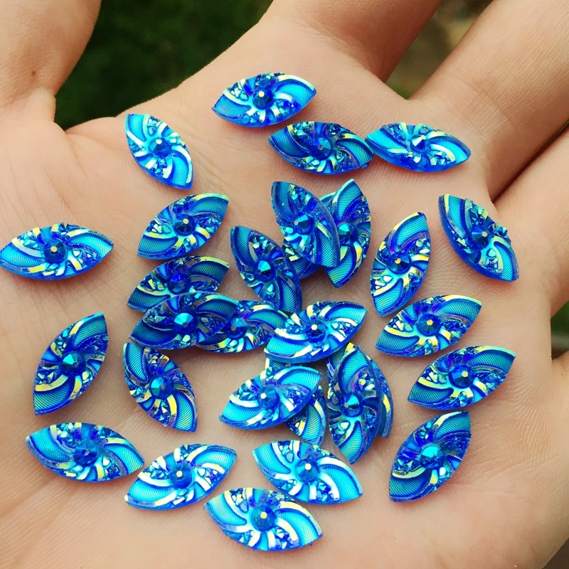 80 шт AB смолы конский глаз плоские камни и кристаллы круглые стразы отделка DIY