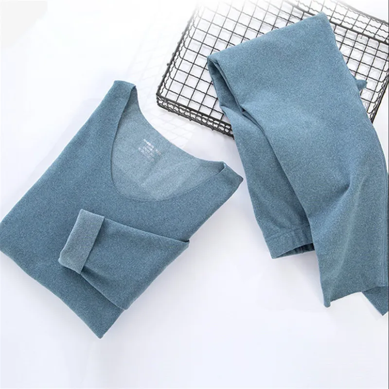 Оптовая продажа мужские бесшовные теплые костюмы нижнего белья двусторонняя