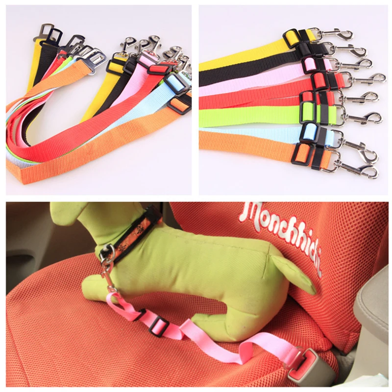 

9 Color Pet Dog Cat Car Seat Belt Adjustable Harness Seatbelt Lead Leash for Small Medium Dogs Travel Clip Pet Supplies