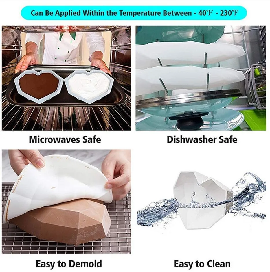 

Valentine's Day Silicone Chocolate Molds Heart Shaped Silicone Mold Set Chocolate Mold Diy Baking Set Cake Lollipop Mold 2021