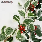 Рождественский венок 155 см, гирлянда Холли, искусственный цветок, Рождественский Декор для дома, водоносный камень, лист, 2022, новогодняя лоза