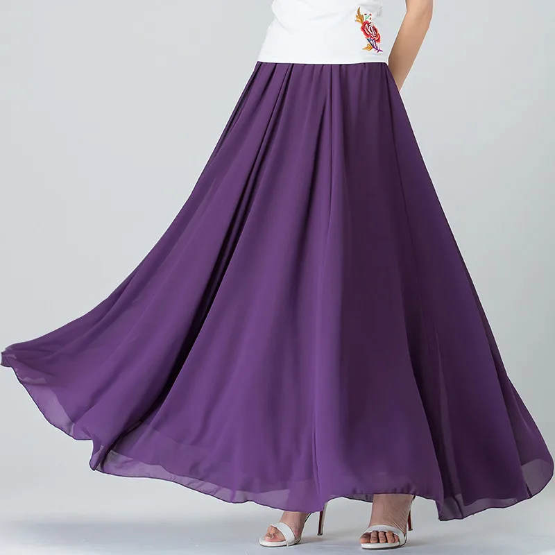 Женская длинная Плиссированная юбка макси богемная шифоновая размера плюс 5XL 6XL