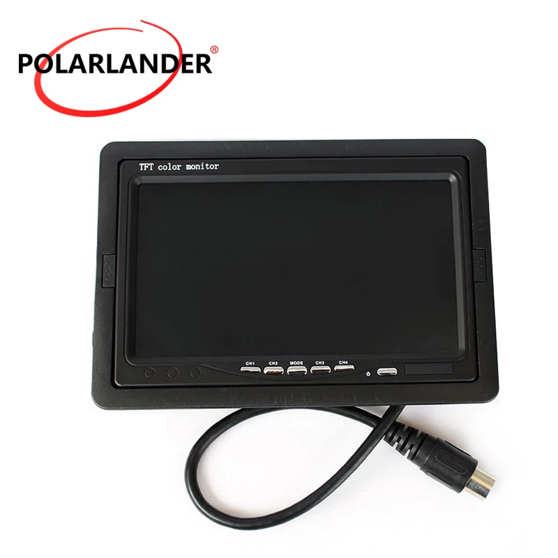 PolarLander DC12V-24V 7 &quotLCD 4CH видео вход Автомобильный монитор для фронтальной камеры