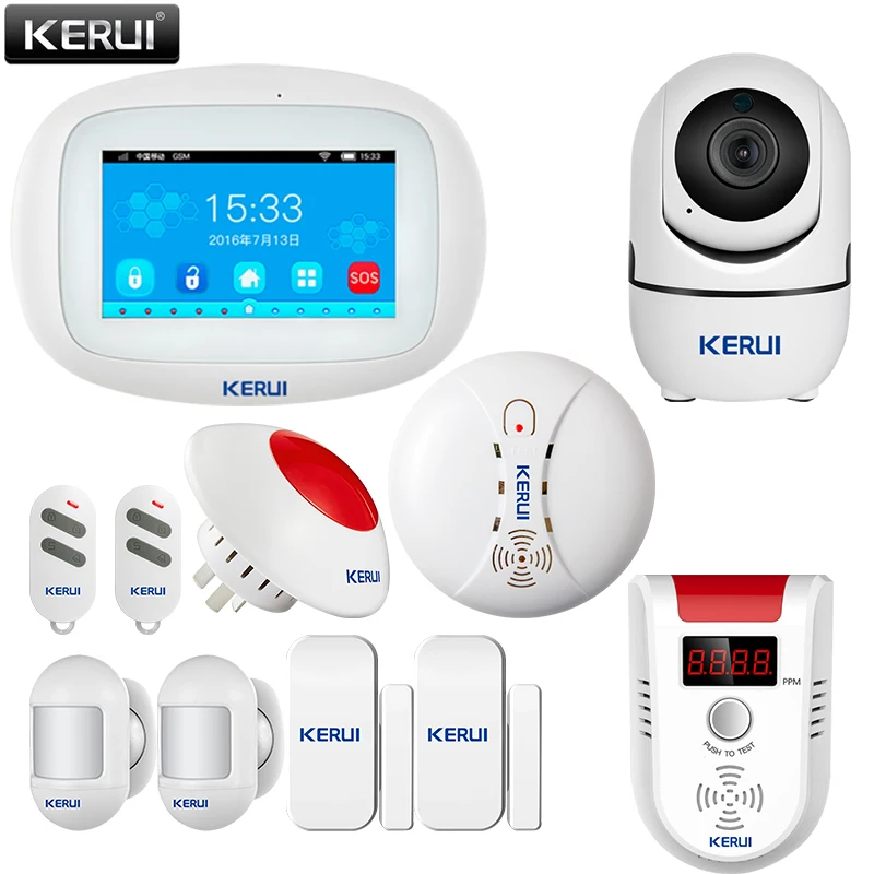 Система охранной сигнализации KERUI K52 Wi Fi GSM 4 3 дюйма TFT цветной экран|Комплекты для