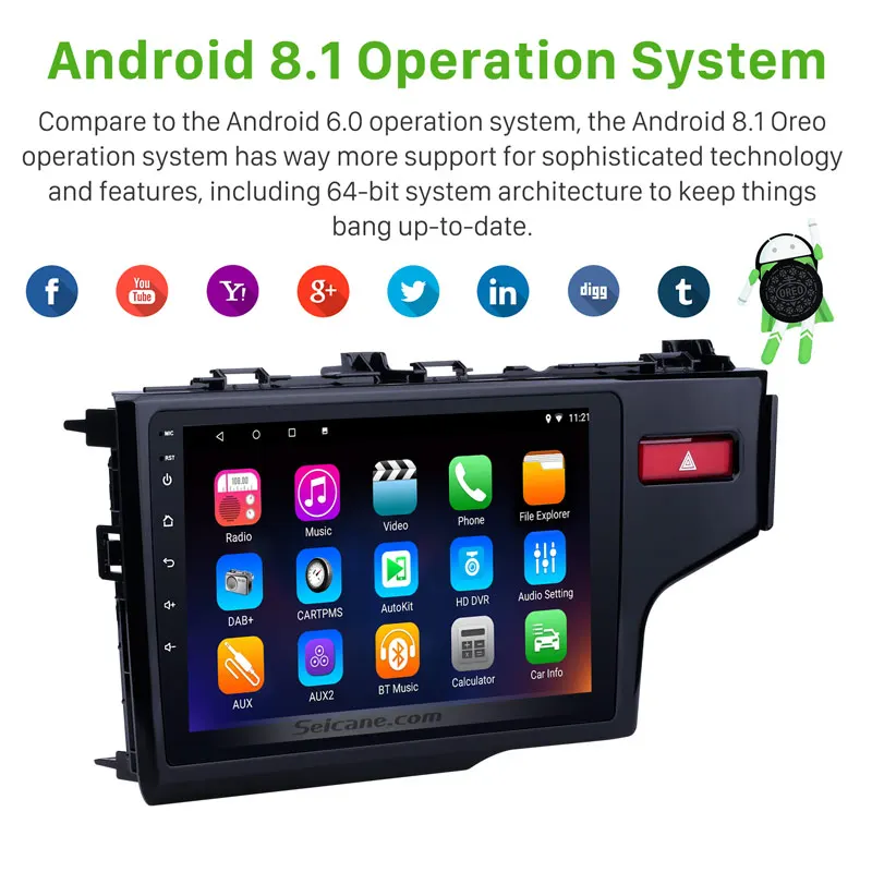 Seicane 2Din Android 9,0 HD 10," авто радио gps Navi мультимедийный плеер сенсорный головное устройство для HONDA JAZZ/FIT