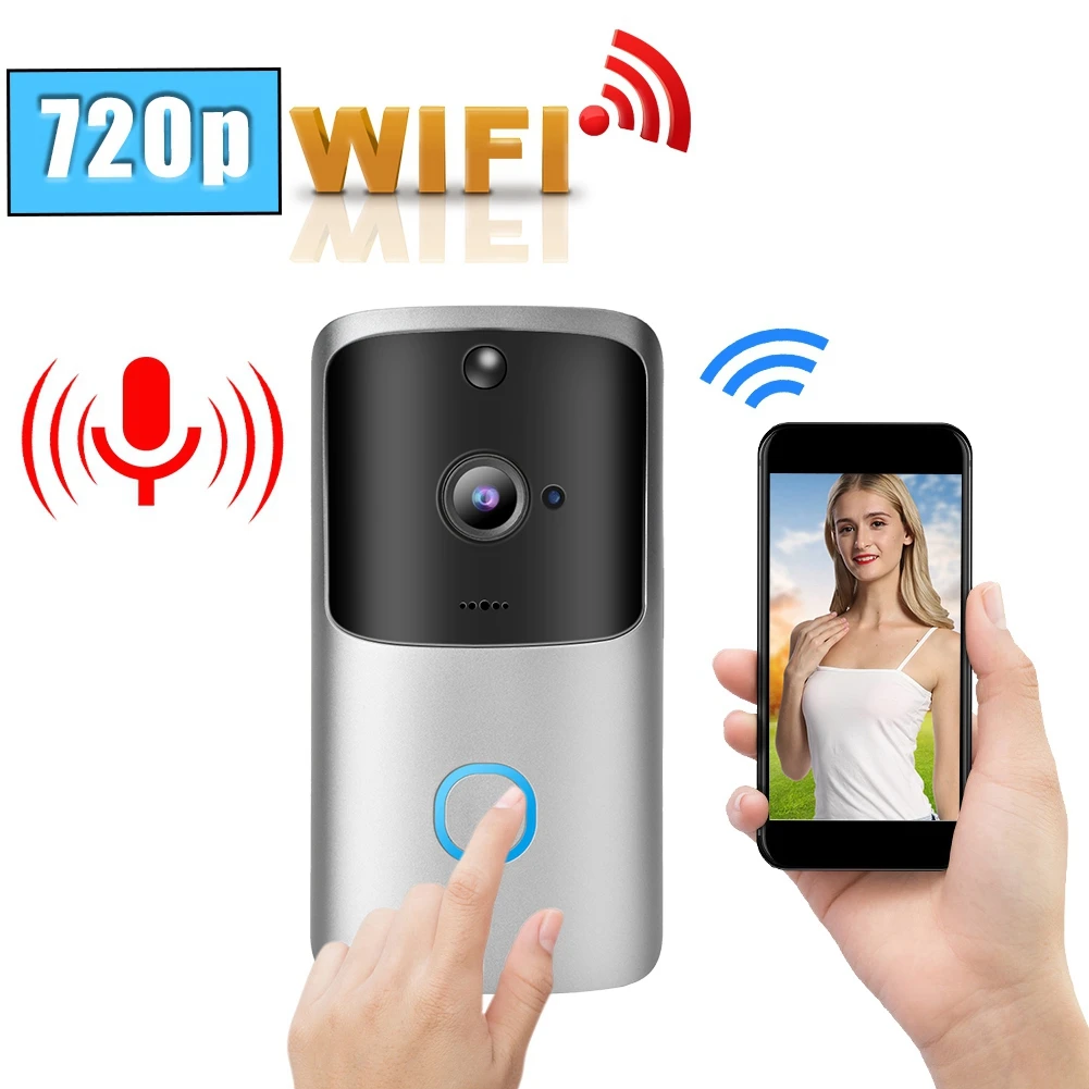 720P беспроводной Wi-Fi дверной звонок умный видеодомофон телефон камера