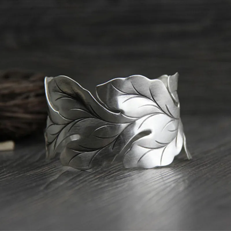 Модные ювелирные изделия Fyla серебро 925 пробы на руку в форме листа открытый