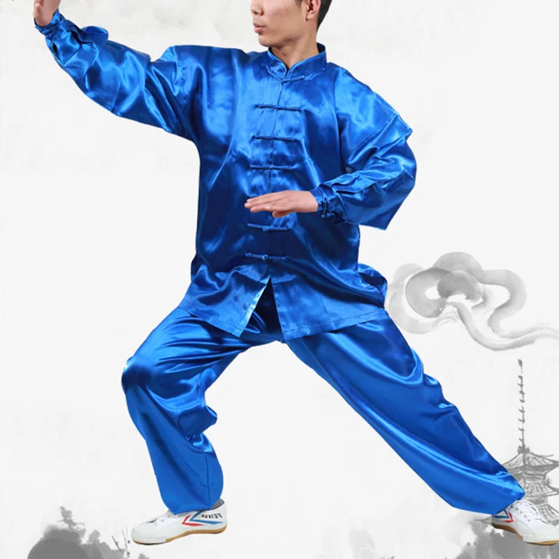Wushu Kong fu одежда Китайская для боевых искусств унисекс с длинными рукавами форма