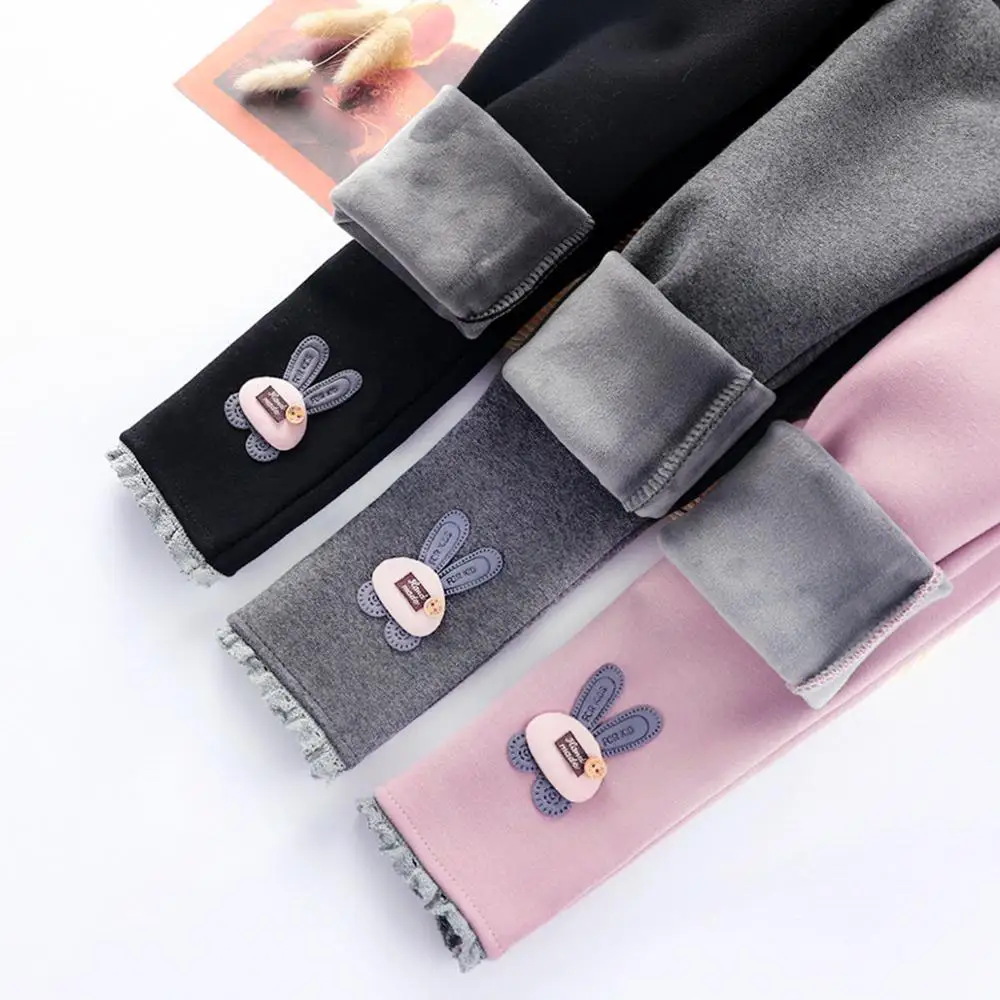 

Girls Leggings Baby Winter Cartoons Rabbit Leggings Girls High Quality Warm Thicken Velvet Pants Kids Elasticity Tight Leggings