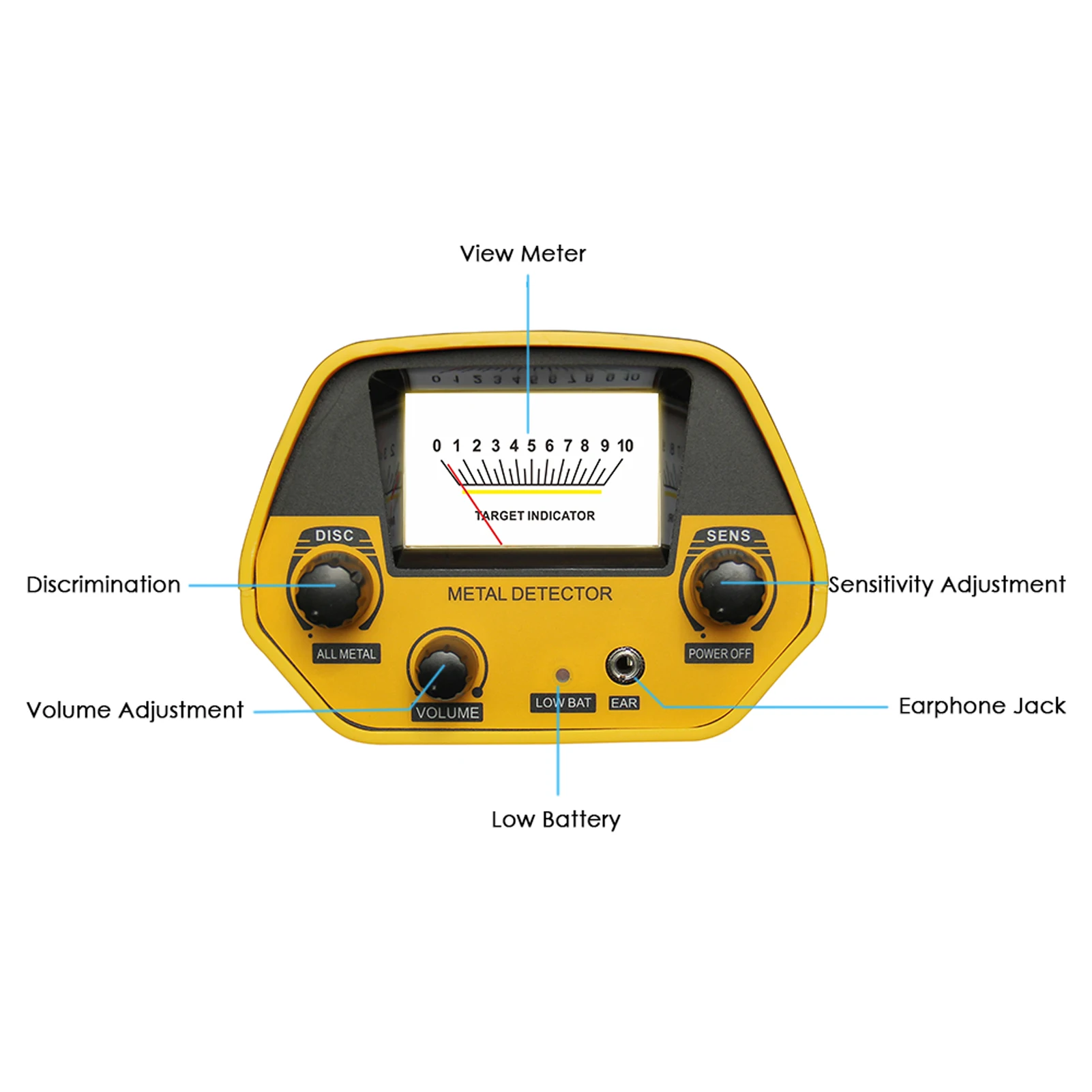 

GT-5080Y Metal Detector Professional Gold Digger Treasure Finder Waterproof Search Coil Metal Detector Gold Detecting Tool