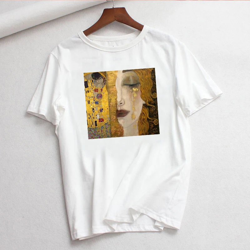 Новинка модная женская футболка Gustav Klimt летняя Женская Повседневная Винтажная