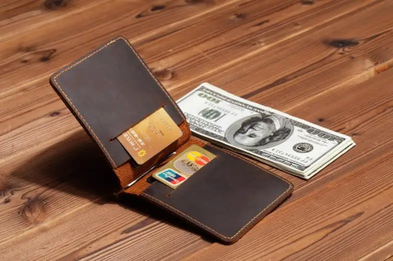 Тонкий мужской держатель для кредитных карт модные мужские кошельки кожаный